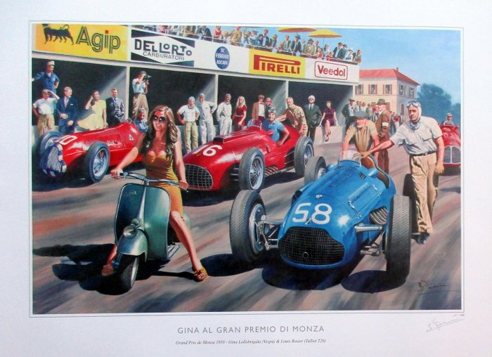 Image 2 of Picture/artwork - "Gina al Gran Premio di Monza"1950 - Monza Grand Prix - After 2000