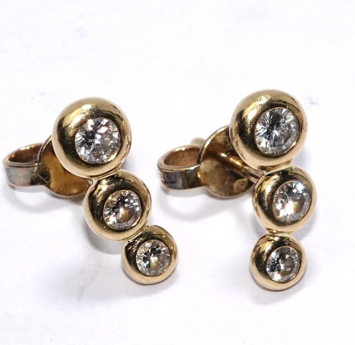 Image 2 of 18 kt. Yellow gold - Earrings - 0.30 ct