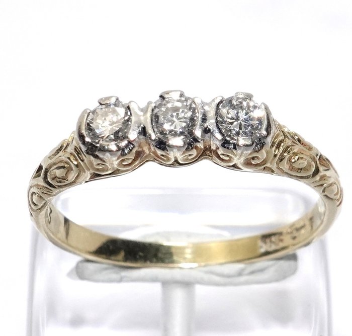 Image 3 of Handcrafted - 14 kt. Yellow gold - Ring - 0.33 ct Diamond