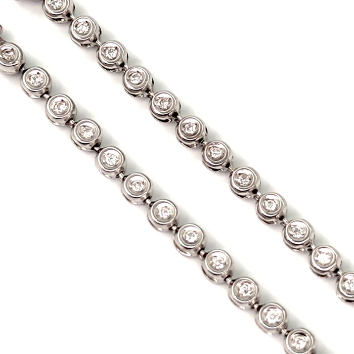 Preview of the first image of 18 kt. White gold - Bracelet - 1.20 ct Diamonds.