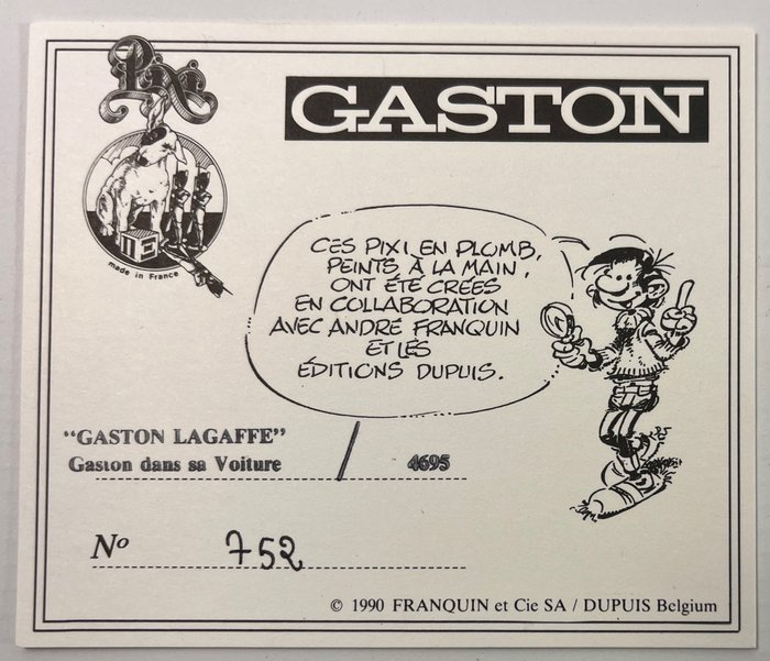 Image 3 of Gaston - Pixi 4695 - Figurine Gaston dans sa voiture (petit modèle) - (1990)