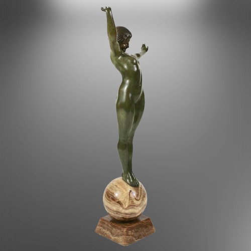 Image 3 of Maurice Guiraud Rivière - Etling, Paris - Art Deco bronze sculpture - Dancer / 'Balance'