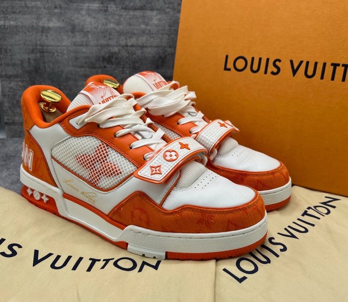 LOUIS VUITTON Lv Trainer Virgil Weiss Leder Sneakers 41 NEU