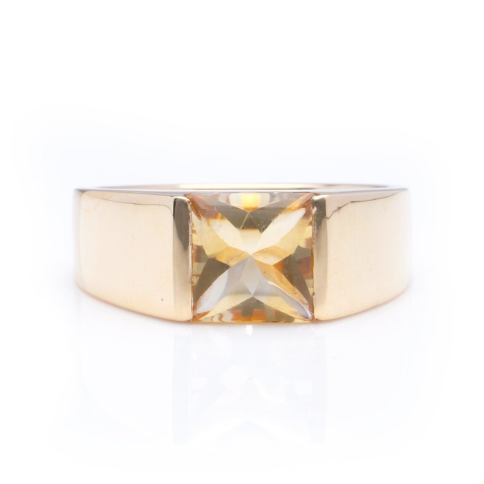 Image 2 of Cartier tank - 18 kt. Yellow gold - Ring - 2.27 ct Citrine