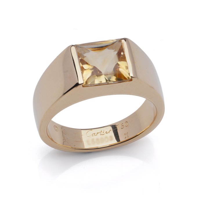 Preview of the first image of Cartier tank - 18 kt. Yellow gold - Ring - 2.27 ct Citrine.