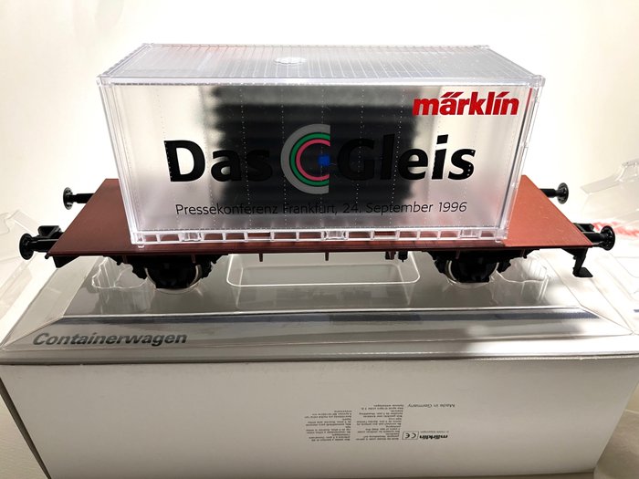 Preview of the first image of Märklin 1 - 8328 - Freight carriage - Container car "Das Gleis" from 1996, special press car - "No.