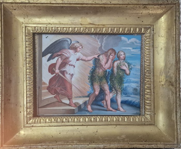 Image 2 of Scuola Italiana (XVIII-XIX) - La cacciata di Adamo ed Eva dal paradiso