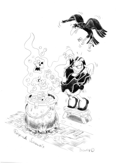Image 3 of Magica de Spell - "I summon you to get me Scrooge's number 1 Coin" - Signed Artwork by Pasquale Ven