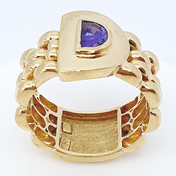 Preview of the first image of 18 kt. Yellow gold - Ring - 0.50 ct Amethyst.