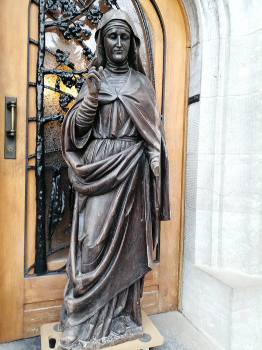 Image 2 of Sculpture, St Anna, Mother of Mary (150 cm.) - Wood - 19th century