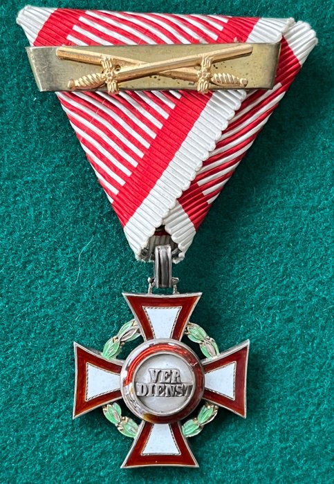 Österreich - Selten KüK - Militärverdienstkreuz 3. Klasse mit Schwertern & 2. Verleihung - Auszeichnung, Plakette, Seltenes KüK Österreichisch-Ungarisch - Militärverdienstkreuz 3. Klasse mit Schwertern & 2. - 1914