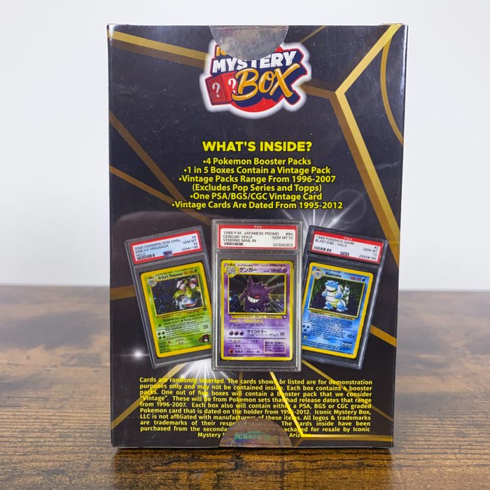 Iconic Mystery Box – Booster Pack Box 2.0 – 1:5 Vintage Pack & Graded Card – Pokémon