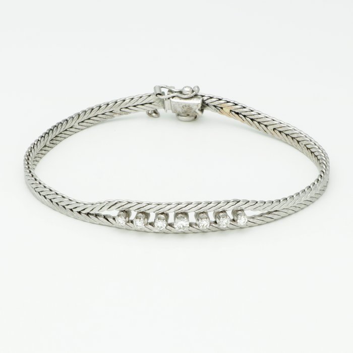 Preview of the first image of 14 kt. White gold - Bracelet - 0.27 ct Diamond.