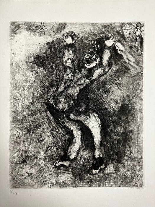 Preview of the first image of Marc Chagall (1887-1985) - Le fou qui vend la sagesse (Les Fables de la Fontaine).