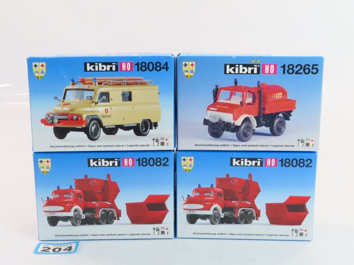 Image 2 of Kibri H0 - 18082/18084/18265 - Scenery - 4 kits of fire service vehicles