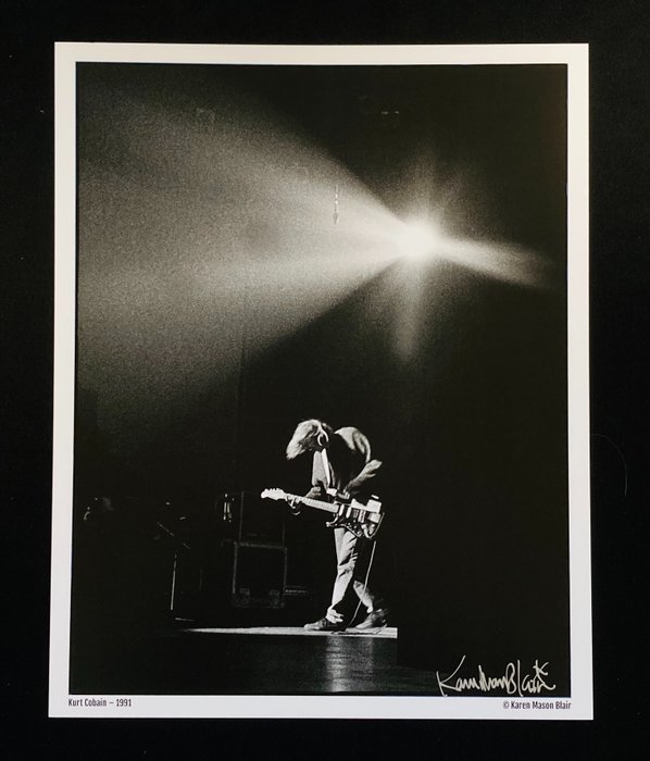 Nirvana, Kurt Cobain - Photo - Signed by Photographer Karen Mason Blair - 20x25 cm - Signed memorabilia - Photo