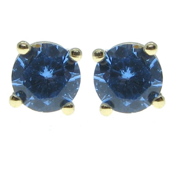 Preview of the first image of No Reserve Price - 18 kt. Yellow gold - Earrings - 0.58 ct - Blue London Topazs.