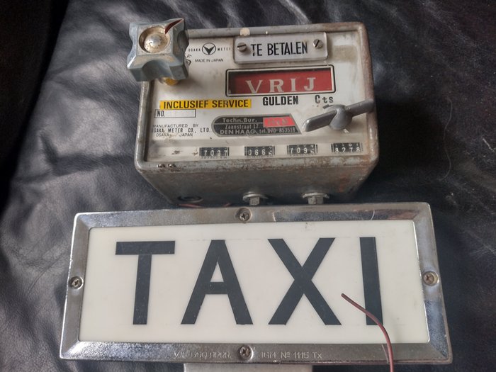 Decoratief object – Taxi meter met daklamp – Osaka Meter – 1950-1960
