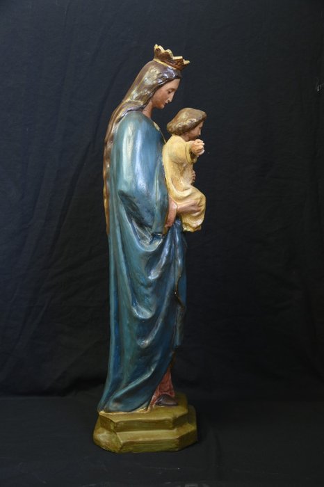 Image 3 of Our Lady of victories sculpture - Earthenware - First half 20th century