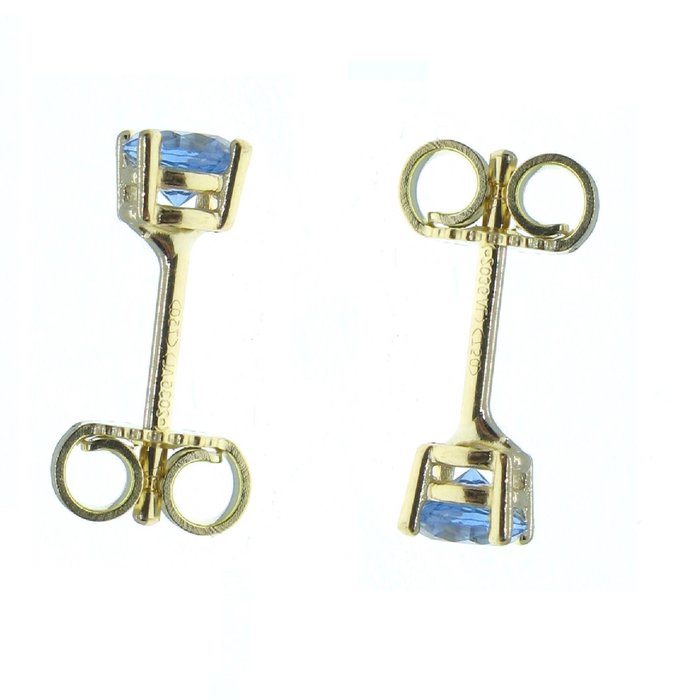 Image 2 of No Reserve Price - 18 kt. Yellow gold - Earrings - 0.58 ct - Blue London Topazs