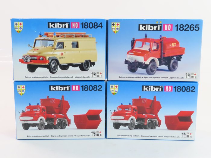 Preview of the first image of Kibri H0 - 18082/18084/18265 - Scenery - 4 kits of fire service vehicles.