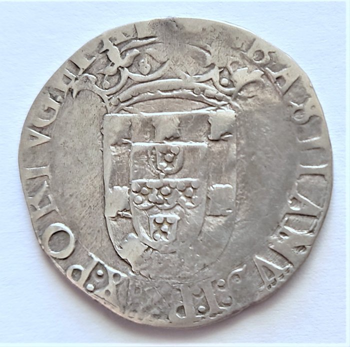 Portogallo. D. Afonso VI (1656-1667). 120 Reis sobre Tostão D. Sebastião - A/ REX : PORTVG : ET AL - R/3 Arcos de Círculo - Rara