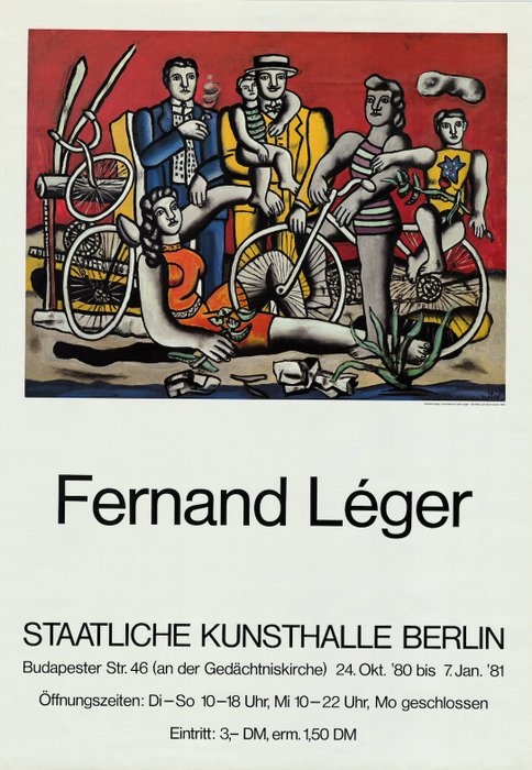 Fernand Leger, (after) - Fernand Leger (1881-1955) - "Die Rast auf rotem Grund" (Staatliche Kunsthalle Berlin) - anii `80