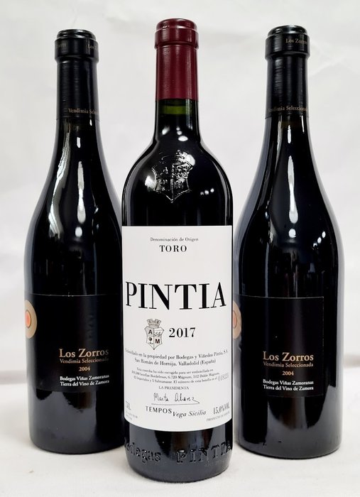 2017 Vega Sicilia, 'Pintia' & 2004 Bodegas Viñas Zamoranas, Los Zorros Vendimia Seleccionada x2 - Toro, Zamora - 3 Flaschen (0,75 l)