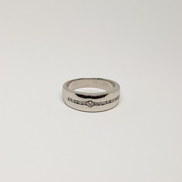 Preview of the first image of 18 kt. Gold, White gold - Ring - 0.04 ct Diamond - Diamonds.