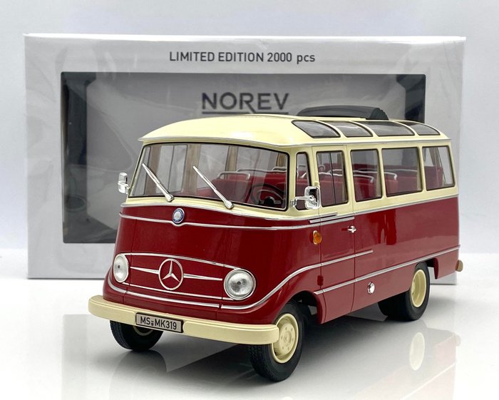 Norev 1:18 - Coche a escala - Mercedes-Benz O319 1960 - Edición limitada de 2.000 unidades.
