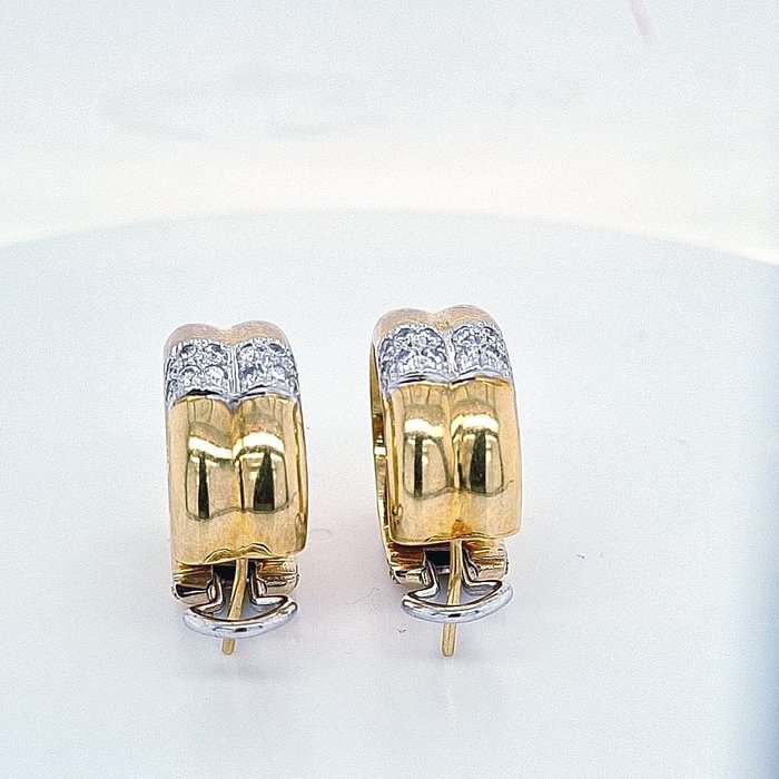 Preview of the first image of 18 kt. Yellow gold - Earrings - 0.45 ct Diamond - Diamonds, ALGT Report.