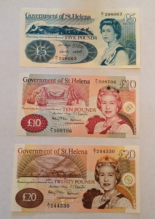 St. Helena. - 5, 10 and 20 Pounds - various dates - Pick 11, 12b and 13b  (Ohne Mindestpreis)
