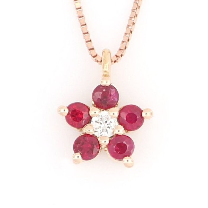 Senza Prezzo di Riserva - Collana con ciondolo - 18 carati Oro rosa Diamante  (Naturale)