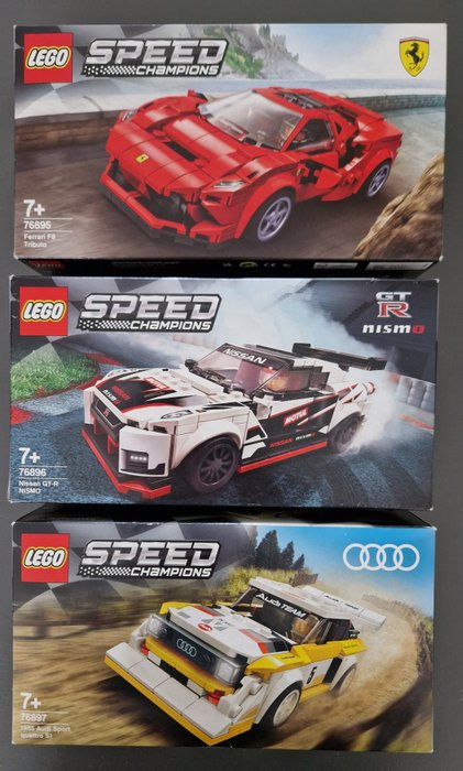 Lego - Speedchampions Retired - 76895 & 76896 & 76897 - Nissan GT-R Nismo, Audi sport Quattro en Ferrari F8 Tributo - Nederland