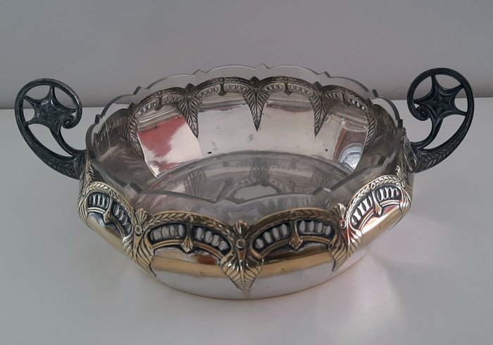 Image 3 of WMF 2 Salad Bowls - Silver metal and glass - First half 20th century