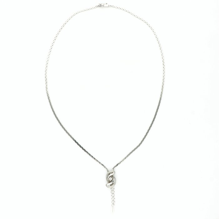 Image 2 of 14 kt. Gold, White gold - Necklace - 0.01 ct Diamond