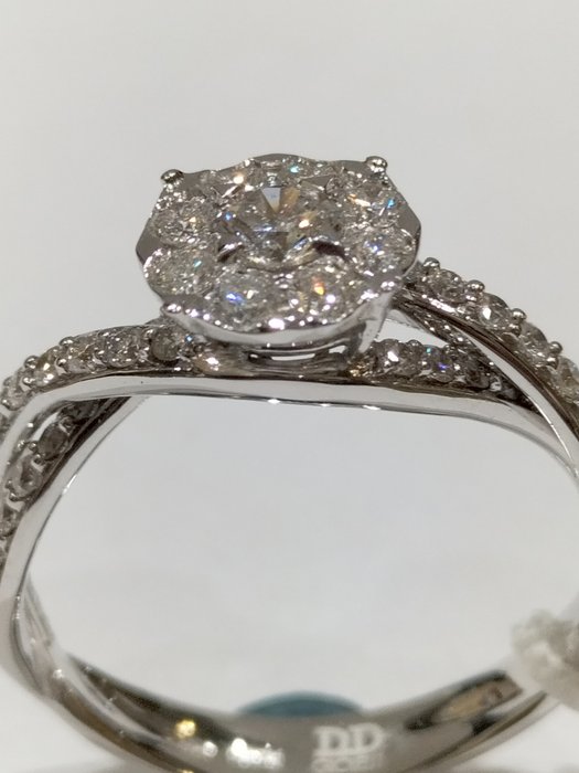 Image 3 of 18 kt. White gold - Ring - 0.23 ct Diamond - Diamonds