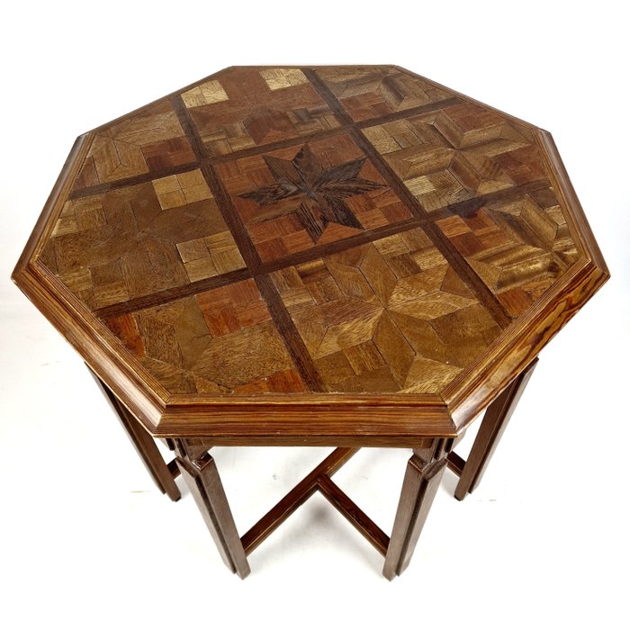 Image 2 of Elegant wooden side table with marquetry Approx. 1860 - Wood - 19th century