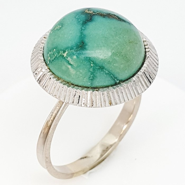 Image 3 of 18 kt. White gold - Ring - 8.00 ct Turquoise