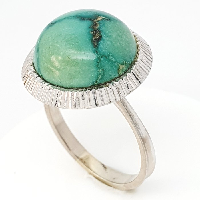 Image 2 of 18 kt. White gold - Ring - 8.00 ct Turquoise