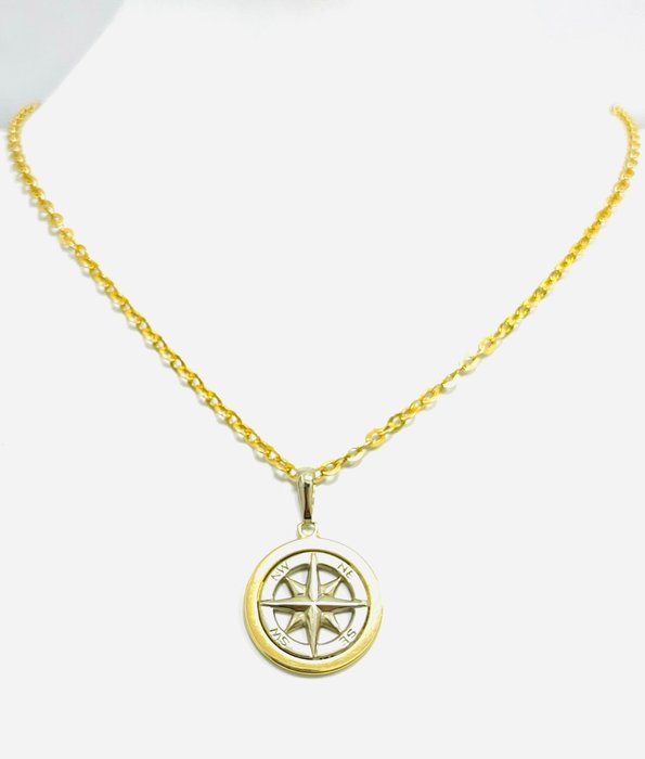Preview of the first image of 18 kt. White gold, Yellow gold - Necklace with pendant.