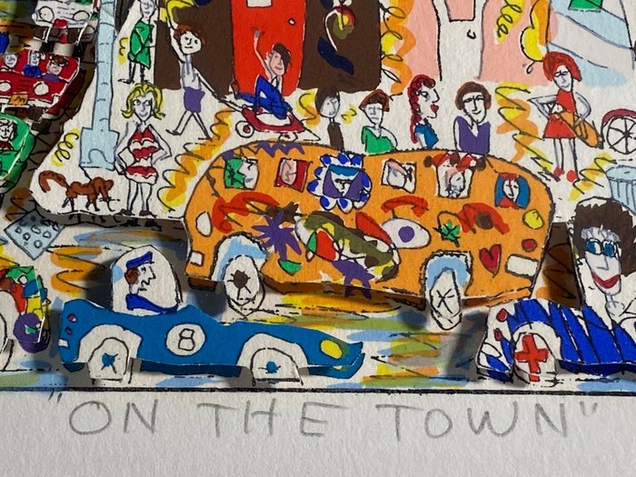 Image 2 of James Rizzi (1950-2011) - ON THE TOWN, hand signed 3D, 1984