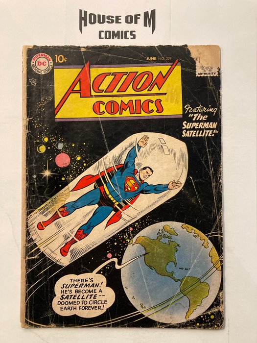 Image 2 of Action Comics # 229 & 232 starring Superman. Very Early Silver Age Gems! Over 65 Years Old! - appea