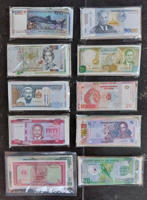 World. - 1000 different banknotes - various dates