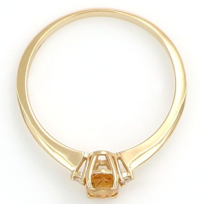 Image 2 of No Reserve Price - 18 kt. Yellow gold - Ring - 0.02 ct Diamond - Citrines