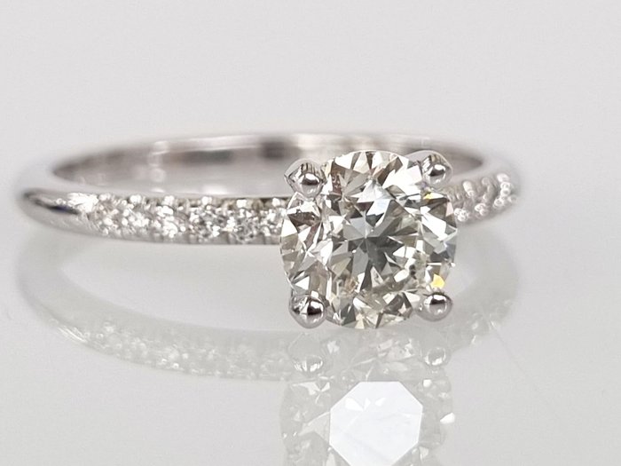 14 karat Hvidguld - Ring - 1.10 ct Diamant