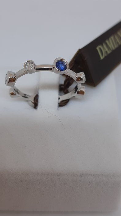 Damiani - 18 克拉 白金 - 戒指 - 0.30 ct 藍寶石 - Diamonds