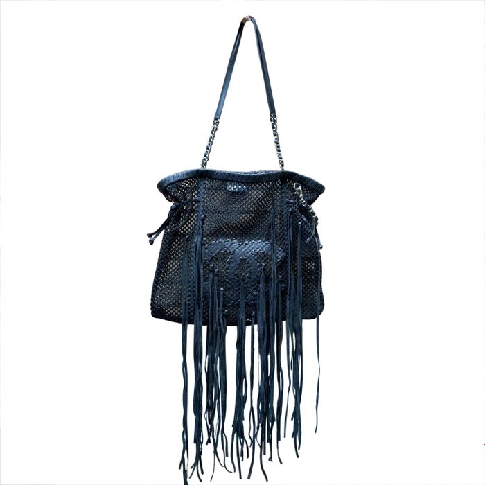 Chanel - Limited Edition Resort 2011 Black Fringe Mesh - Torebka typu tote bag