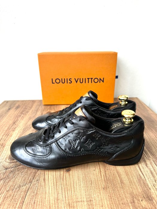 Louis Vuitton Brown Monogram Canvas and Patent Leather Frontrow Sneakers  Size 41