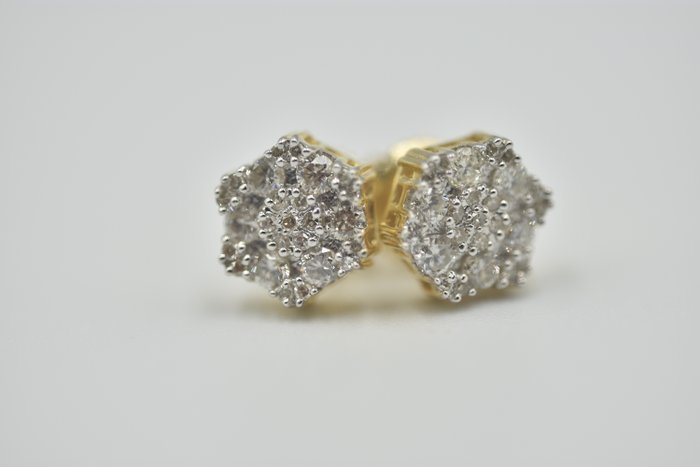 Boucles d'oreilles - 14 carats Or jaune -  0.50 tw. Diamant  (Naturelle) 